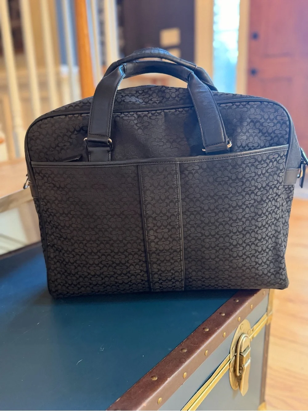 Coach Men’s Classic 2008 Micro C Hudson Briefcase Laptop Bag Black